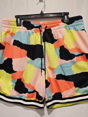 LCKR Men's Mesh Shorts XXL Multicolor Elastic Waist Drawstring Athletic Gym